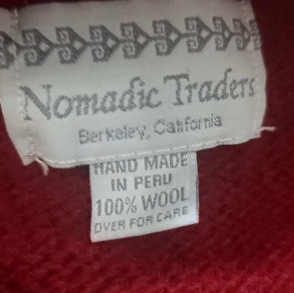 Nomadic Traders 100% Wool Red/Maroon Multicolor C… - image 3